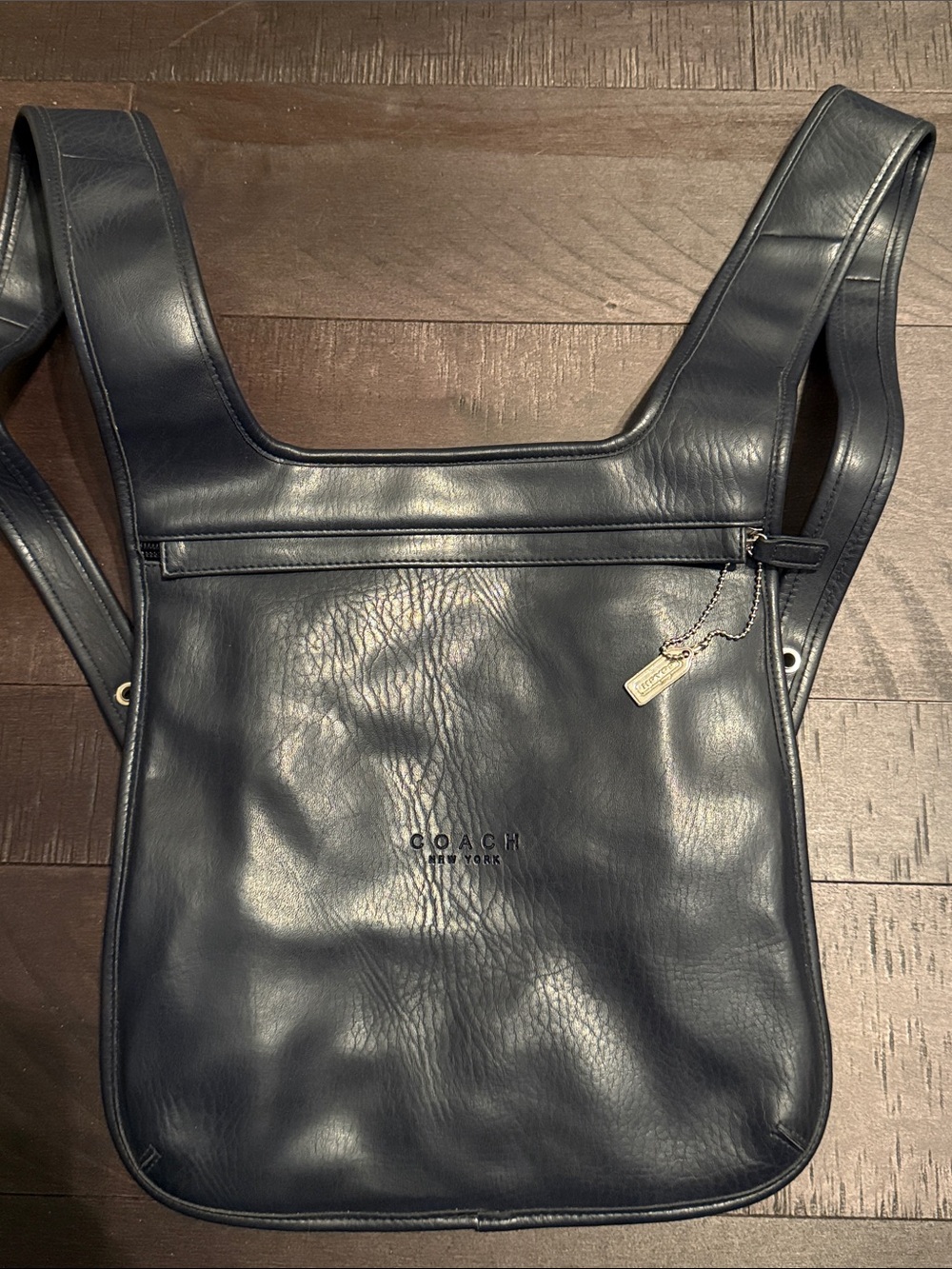 Vintage leather slim backpack